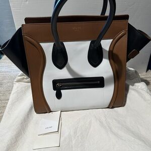 Celine Nano Luggage leather bag tri color